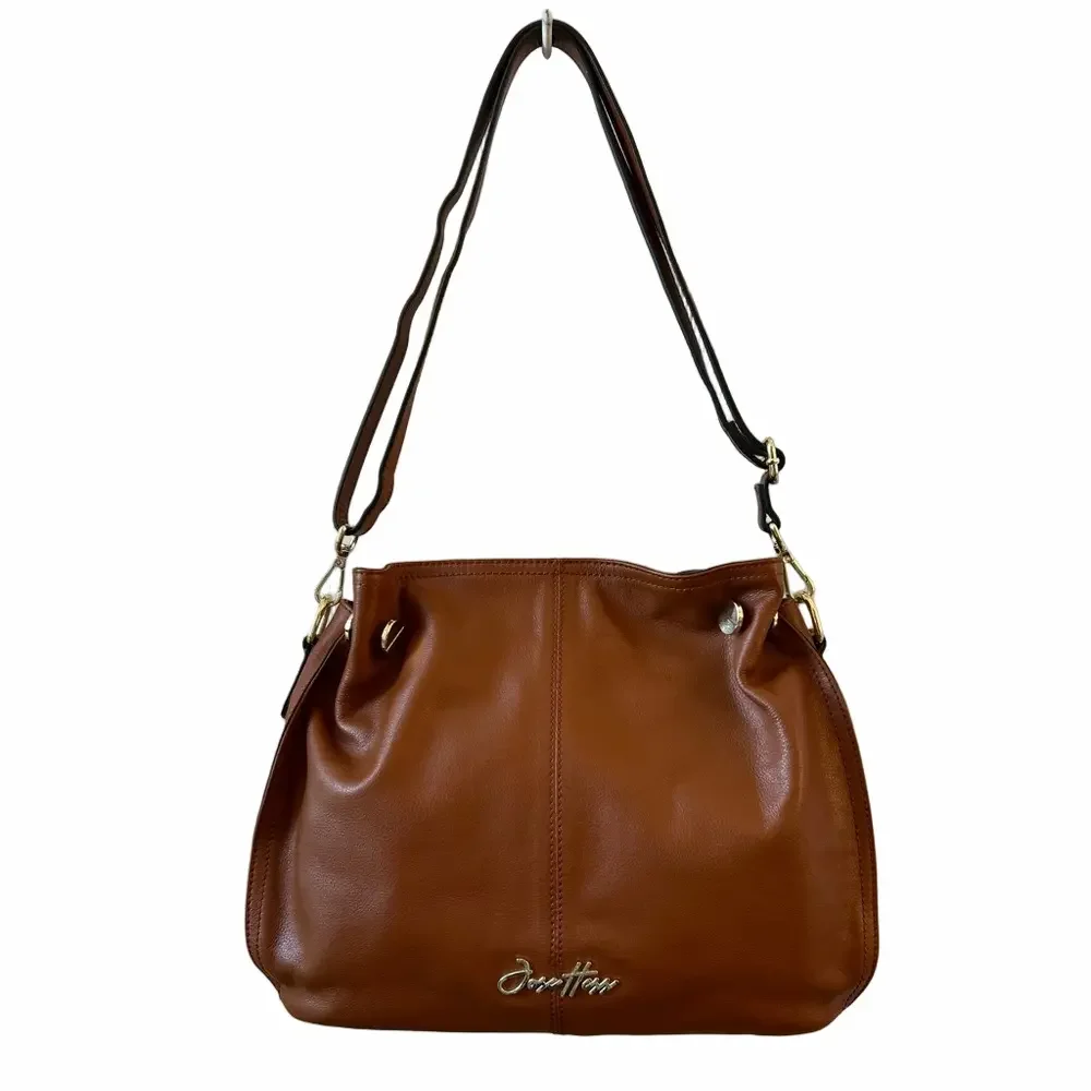 Jose Hess Danbury Mint Limited Edition Signature Brown Leather Hobo Bag - Picture 1 of 15